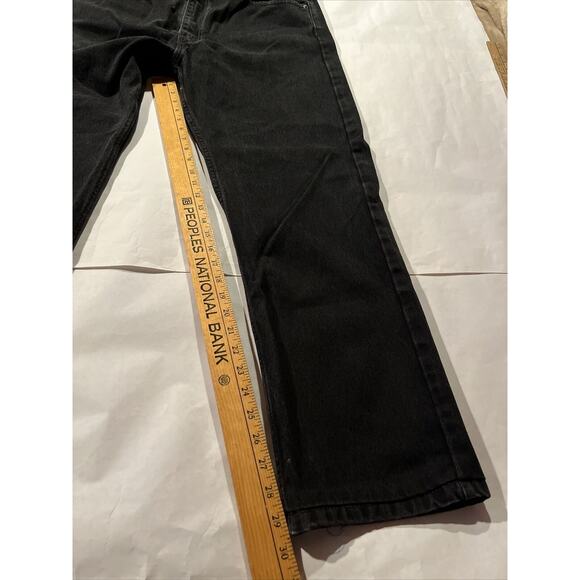 Levis 505 Jeans Mens 38x32 Regular Fit Straight Denim 100% Cotton Black Y2k EUC - Picture 5 of 10